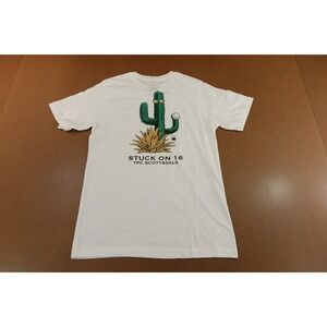 Flomotion Mens Medium White Cotton Short Sleeve Stuck On 16 Graphic T-Shirt NWT